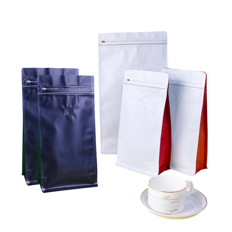 

Aluminum Foil 100g Resealable Stand Up Coffee Bags Customized Coffee Packaging Stand Up Pouch With Valve