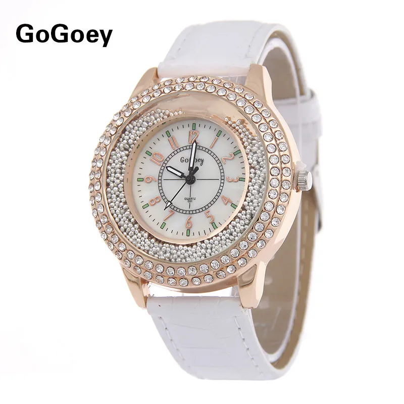 

TOP Luxury Brand Leather Crystal Quartz Watch Women Ladies Fashion Bracelet Wrist Watch Female Clock relogio feminino