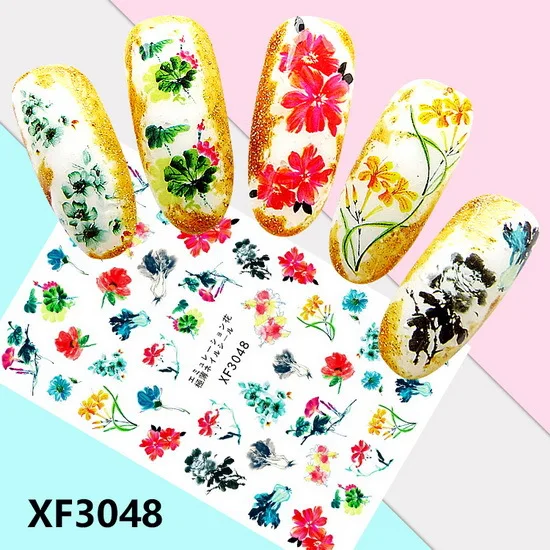 

Japanese ultra-thin Holiday Flower graphics self-adhesive 3D nail stickers for Nail Decoration