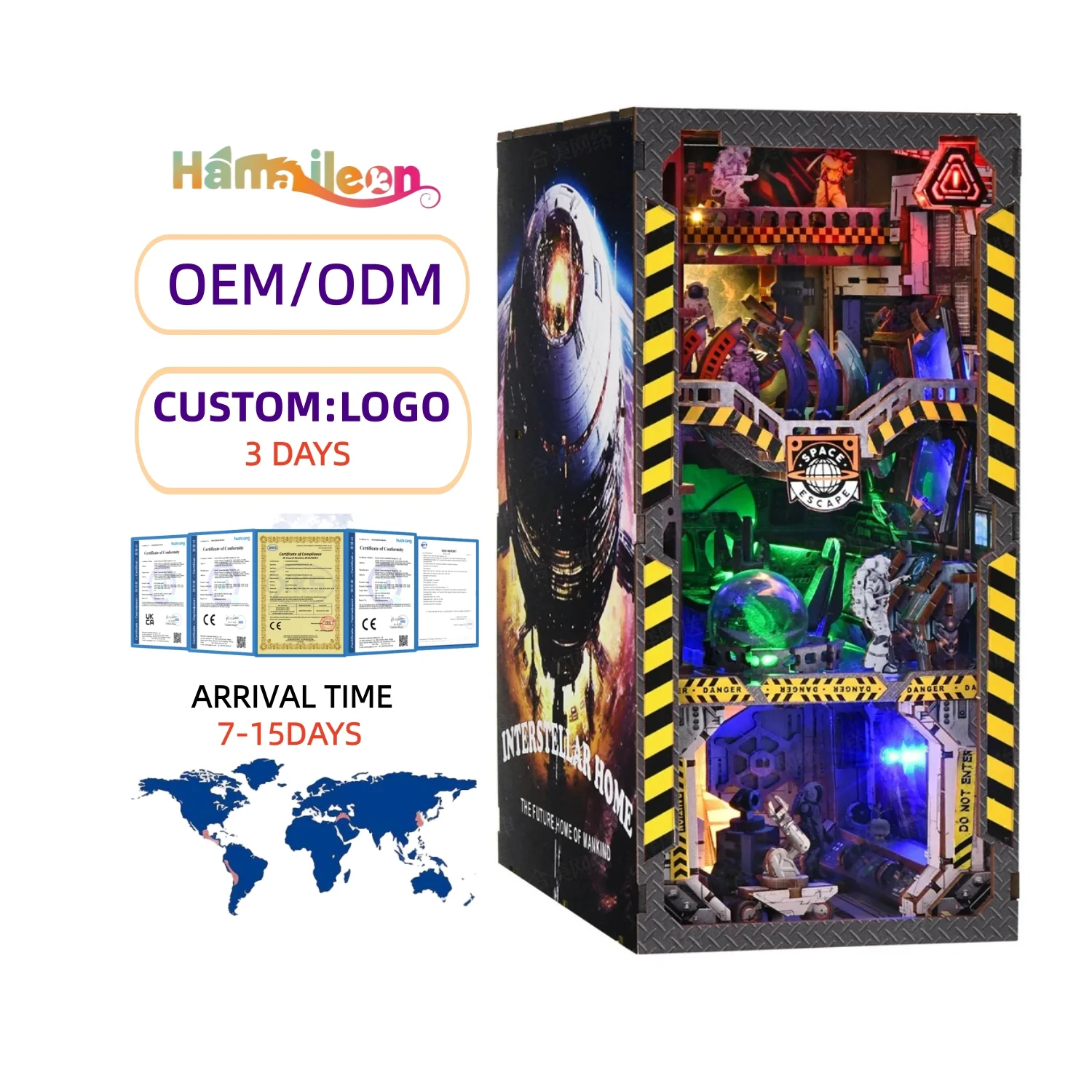 YM04 Interstellar Galaxy 3D Book Nook Kit