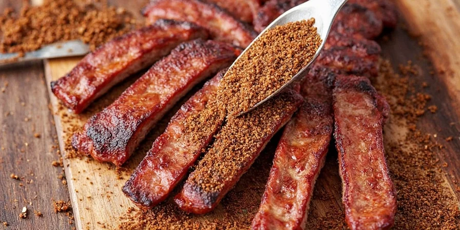 Smoked meat with rub crust