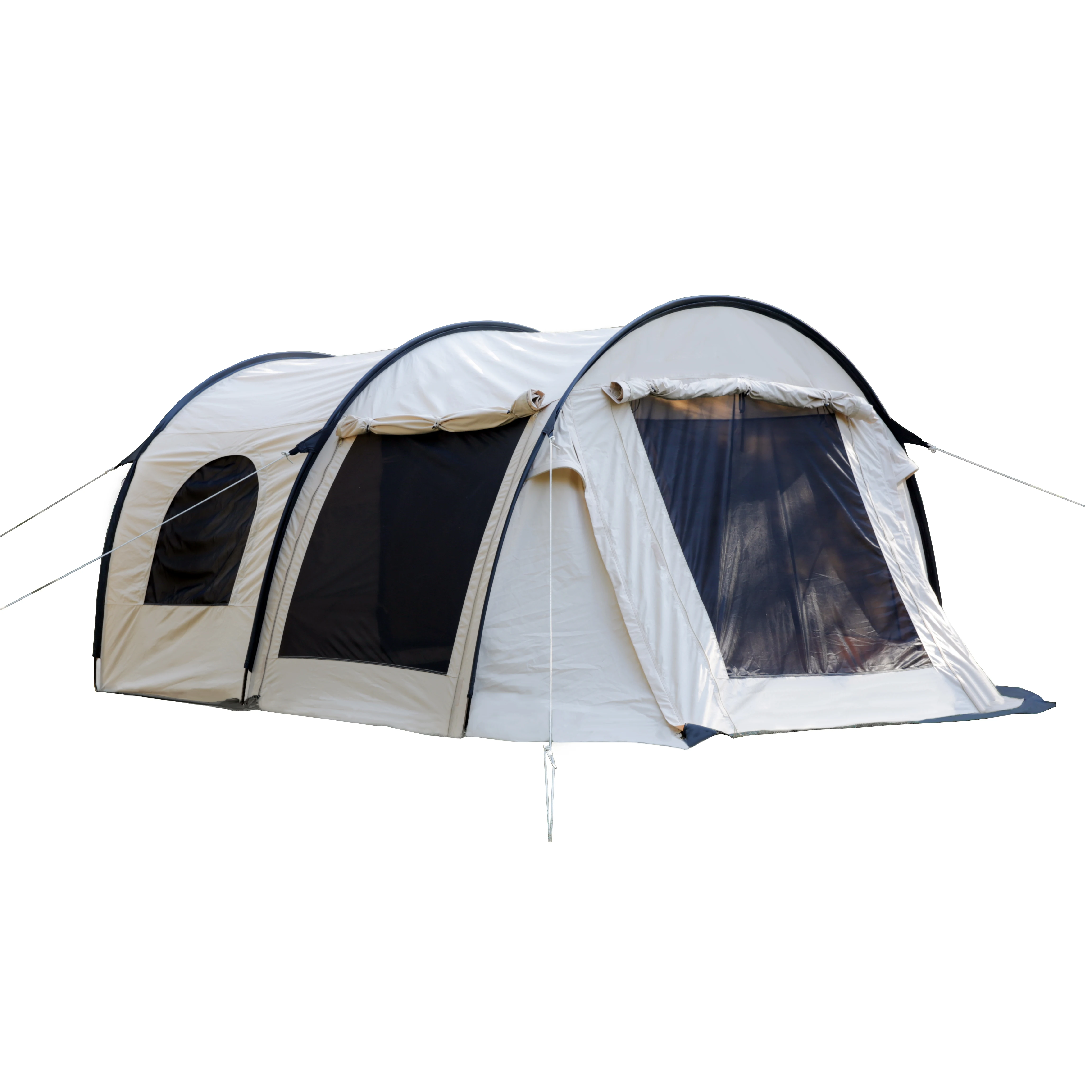 

3D Max Waterproof outdoor cotton tunnel tent family camping one living room wind resistant canvas tents, White