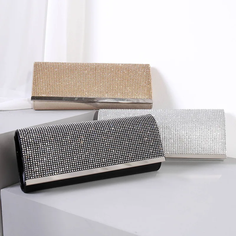 

rhinestone women clutch purse wedding party crystal square clutch bags 2021 luxury ladies evening bags, 3 colors