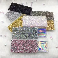 

Clear Rhinestones Lash boxes Empty Lash Case Gold Silver Bling Eyelash Box without Eyelashes