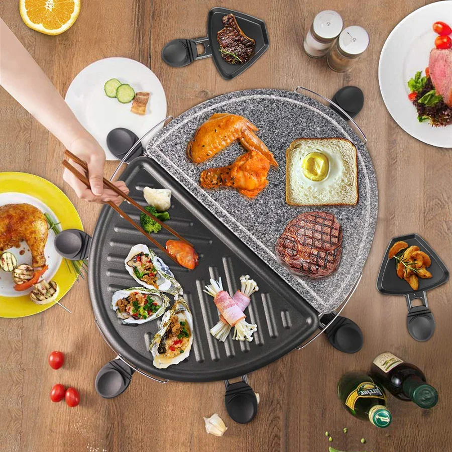 Round Shape Raclette Grill Smokeless BBQ Korean Style Electric Grill  Non-Stick Griddle Grill - China Indoor Barbeque and Smokeless Grill price