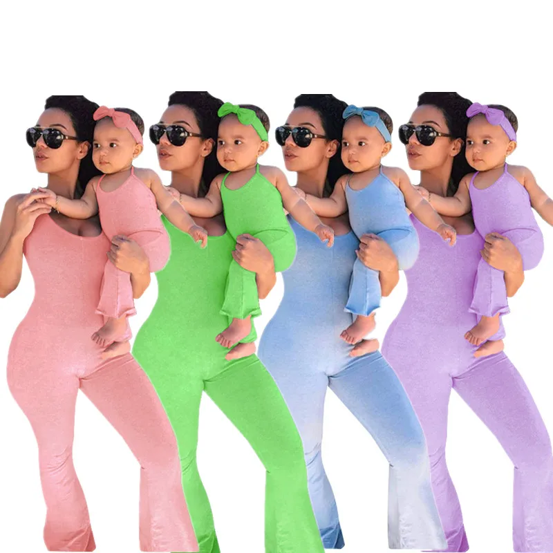 

2022 Sold Color Mommy And Me Onesie Pajamas Kids One Piece Jumpsuit Family Matching Outfits, 4 colors