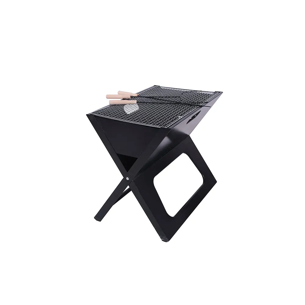 

mini lightweight compact stainless steel electrophoresis folding camping portable charcoal bbq grill, Black
