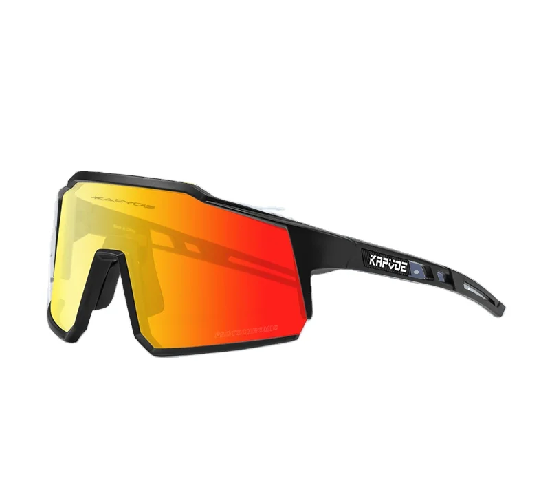 

KAPVOE 4 lenses photochromic cycling goggles comfortable men women outdoor sports sunglasses mountain road gafas de ciclismo, As show