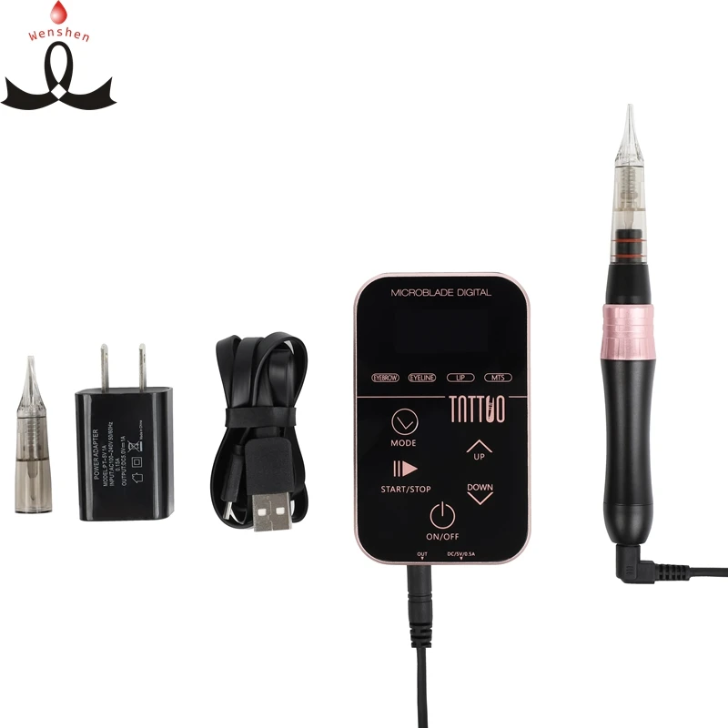 

Factory Supply YD Beaux Battery Device Semi Permanent Makeup Tattoo Machine For Eyebrow Eyeliner Lip, Black and rose gold