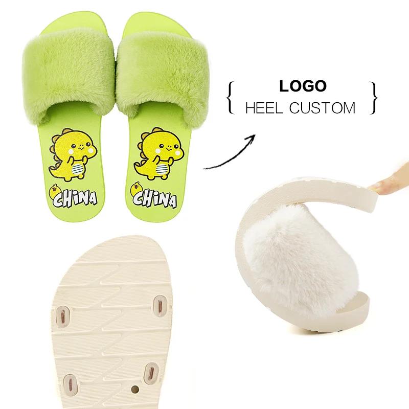 

custom flip flops cute indoor house cartoon keep warm slippers design slides fuzzy slippers, Customized color