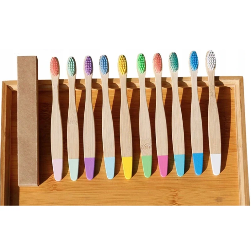 

OEM Natural Bamboo Charcoal Toothbrush Set Teeth Cleaner Handle Dental Cleaning Care Hard Bristle Brush 5 pcs Cepillo De Dientes, Multicolor