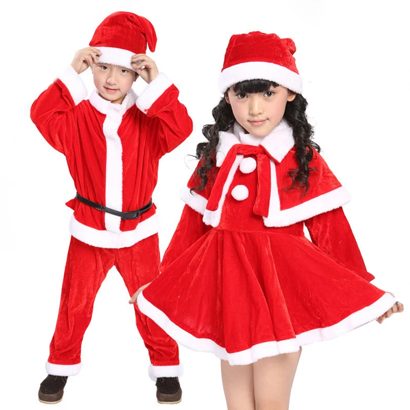

Children's Christmas santa claus dresses Santa claus clothes suit baby kids christmas clothes set