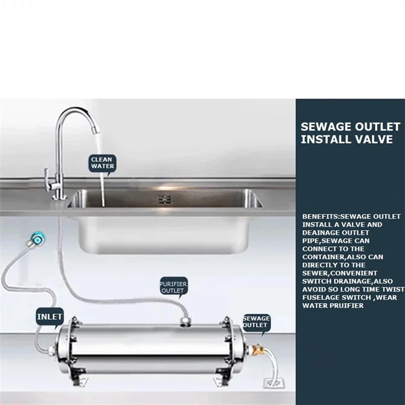 
Stainless Steel Kitchen UF Membrane Water Purifier 4000L Ultra Filtration Water System 