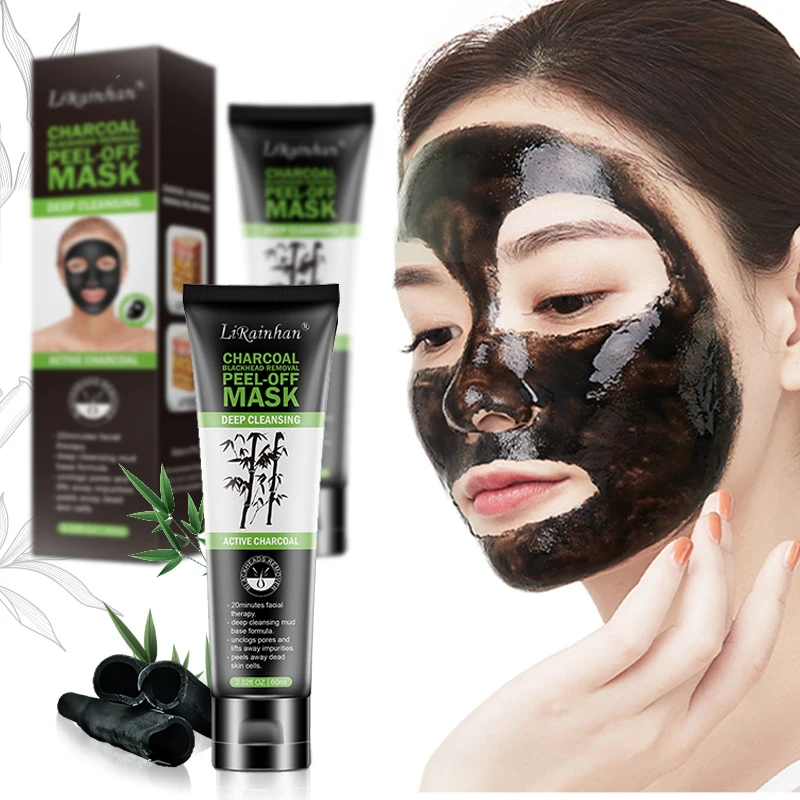 

private label carbon black peel off light face mud mask