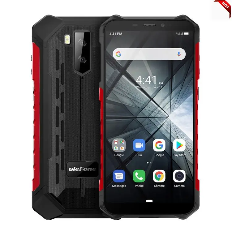 

Ulefone Armor X3 Rugged Phone 2GB+32GB IP68 Waterproof Android 9.0 Quad Core 5000mAh Dual Back Cameras Face Unlock mobile phone