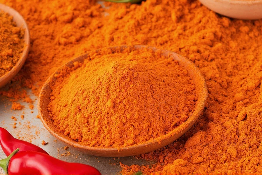 Cook adding curry powder to a dish with measuring spoons