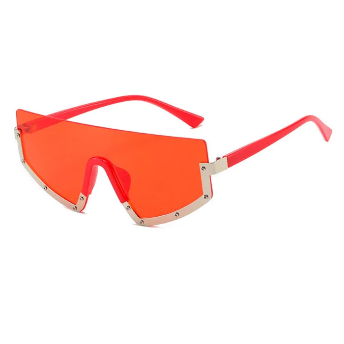 

new arrival STOCK sunglass men 2021 Fashion women Mono Lens Oversized Half Rim Shield sunglasses unisex, 6 color for selection