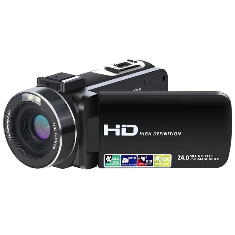 

24MP 3.0 inch TFT 16X Digital ZOOM full hd 1080p digital camcorder video camera, Black