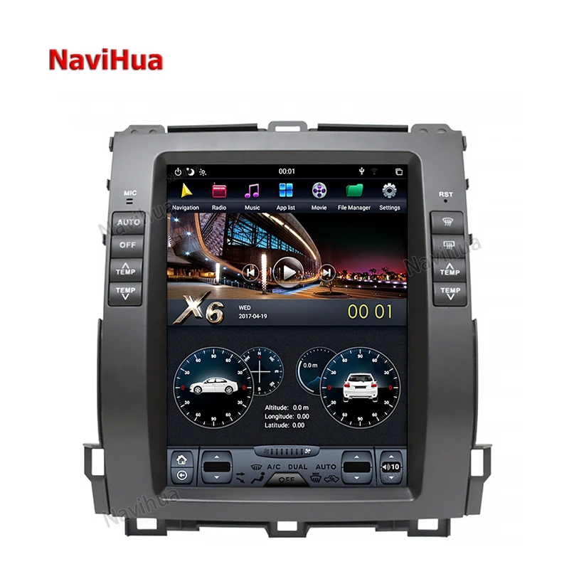 

NaviHua Android 9.0 With Built-In Apple Car Play Vertical Bt Car Radio Player for Lexus Gx470 Prado 120 Land Cruiser 2002-2009