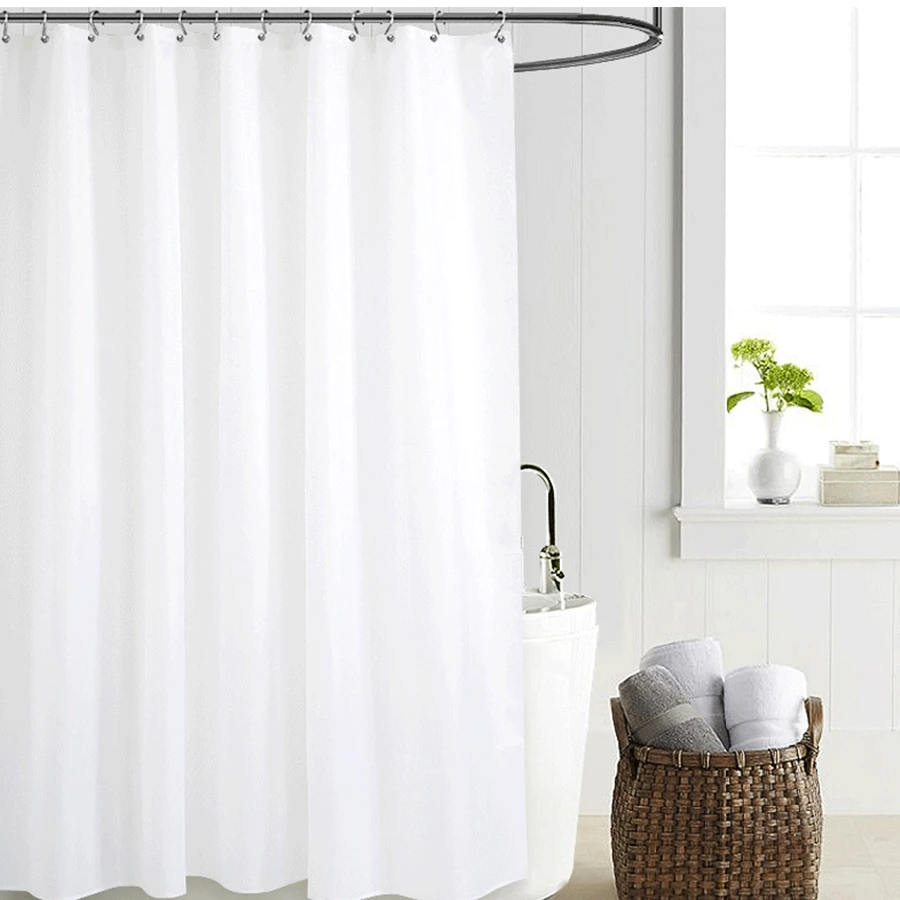 

Free Shipping 200x180CM Waterproof Solid PEVA Shower Curtain Liner White Simple Bathroom Curtains Water Proof Bath Curtain