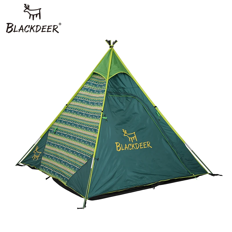 

BLACKDEER Tourist Tent Indian Style Pyramid Tipi Tent Mesh Teepee UNI Waterproof Camping Yurt Family Tent Lightweight