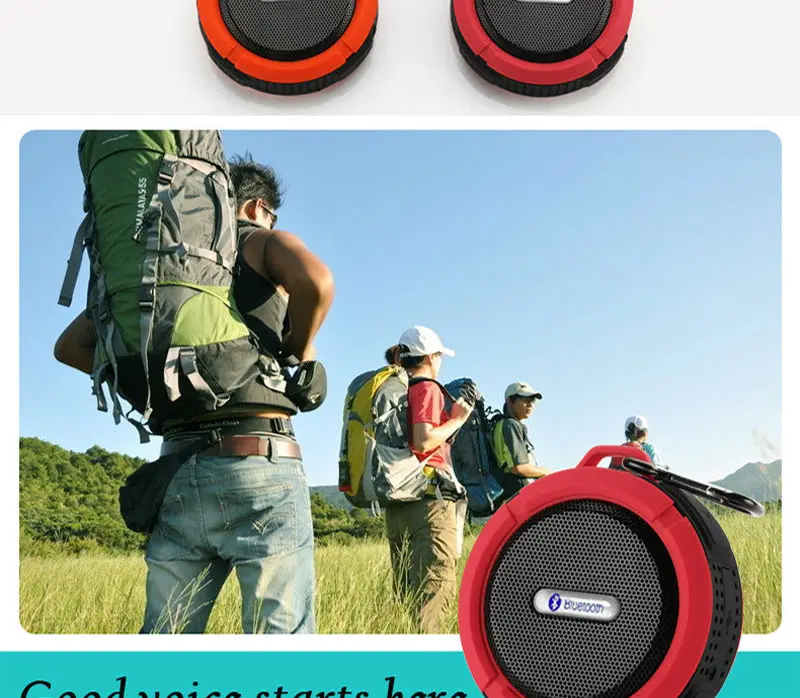C6 Portable Wireless Bluetooth Speaker With Calls Handsfree and Suction Cup Waterproof Shower Mini outdoor Plastic Speaker - ANKUX.COM