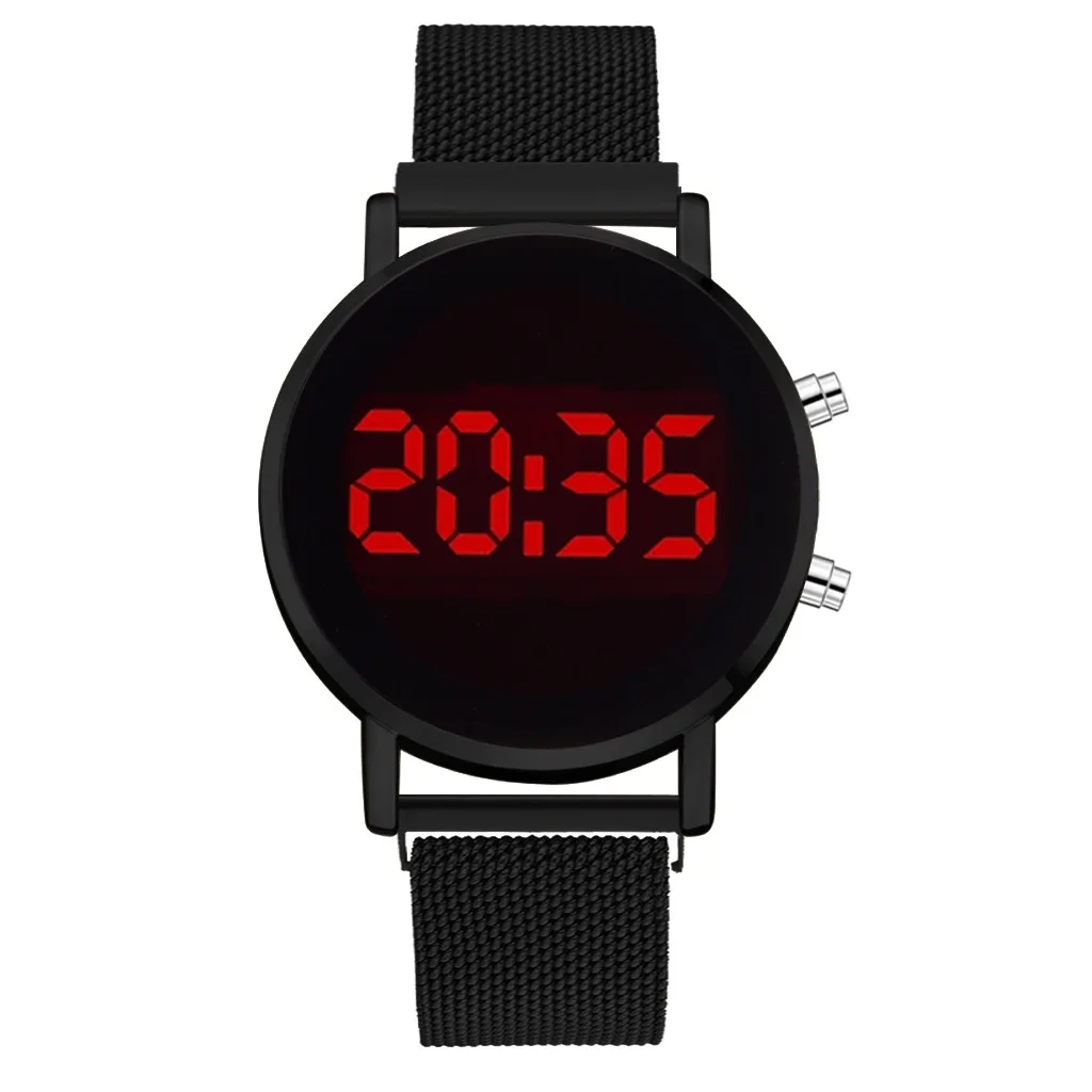 

Hot style luxury hot selling fashion sports LED electronic watch alloy magnet tape buckle men's watch reloj, 4 colors