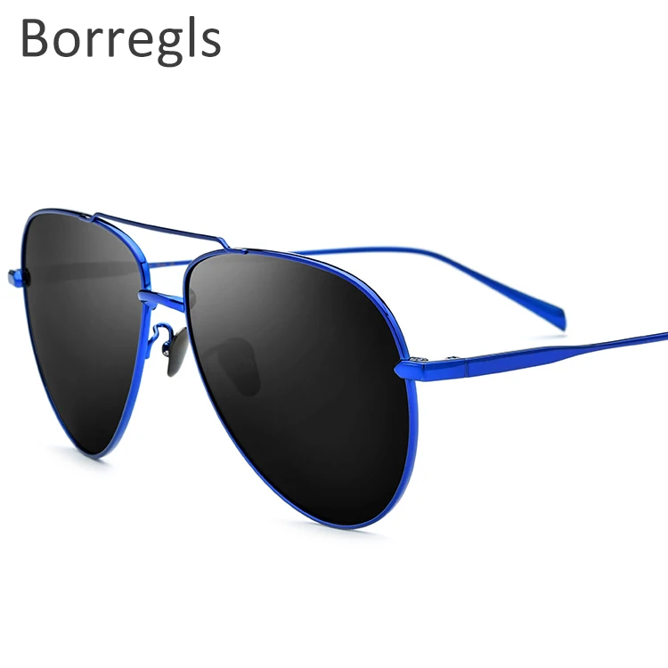 

Borregls Pure Titanium Polarized Sunglasses Men Aviation Sun Glasses for Men 2019 New Driving Outdoor Aviador UV400 Shades 18507