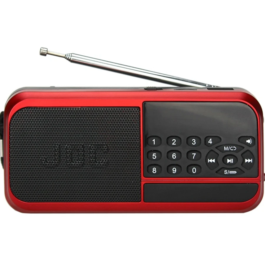 

Amazon Hot JOC H798 Rechargeable USB&TF MP3 player Mini Digital FM radio, Red
