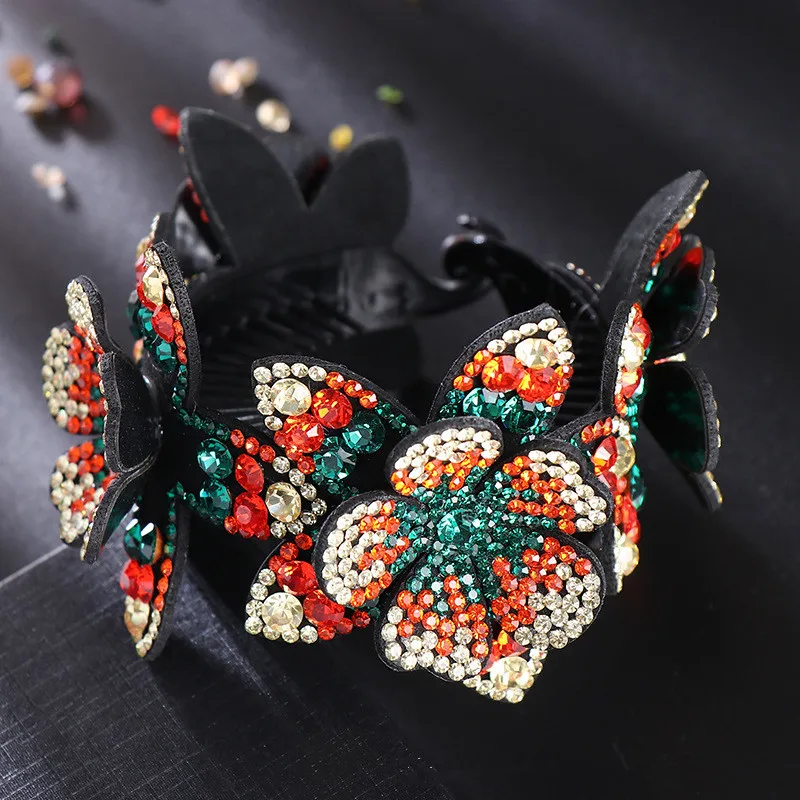 

New Sweet Crystal Flower Big Hair Claw For Women Wholesale