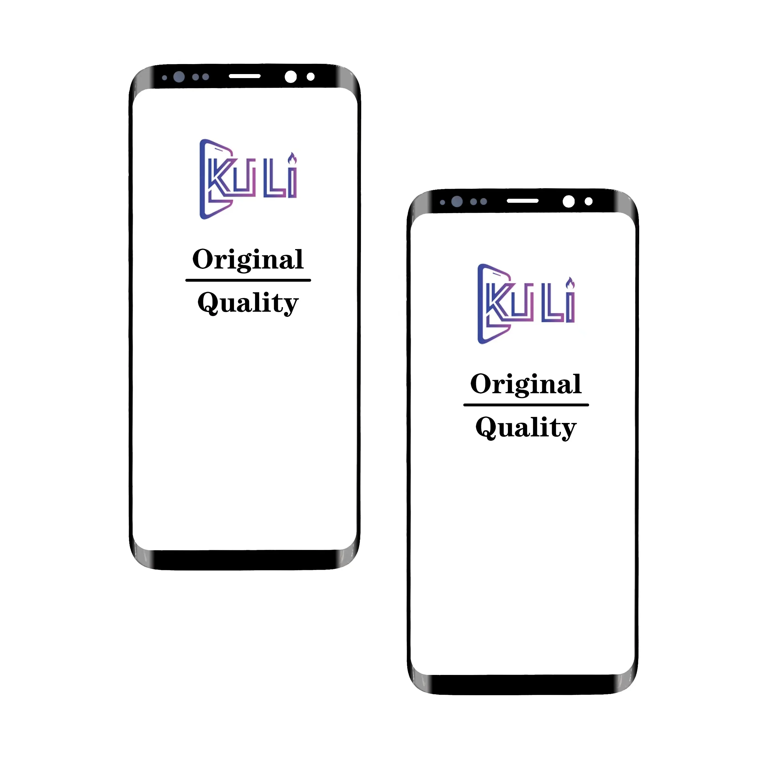 

KULI original best price mobile lcd touch Front Glass Screen replacement curved edge outer glass with OCA for samsung S8, Black