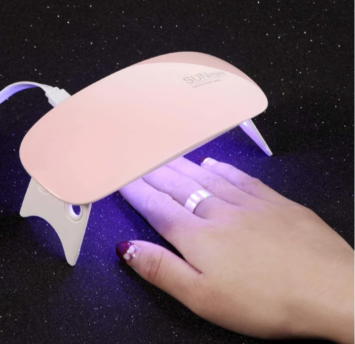 

OEM Nial Dryer 6W SUNmini Sun Mini UV LED Nail Lamp Portable Mouse Shape Hand Mini Size UV Nail Gel Lamp, Pink white