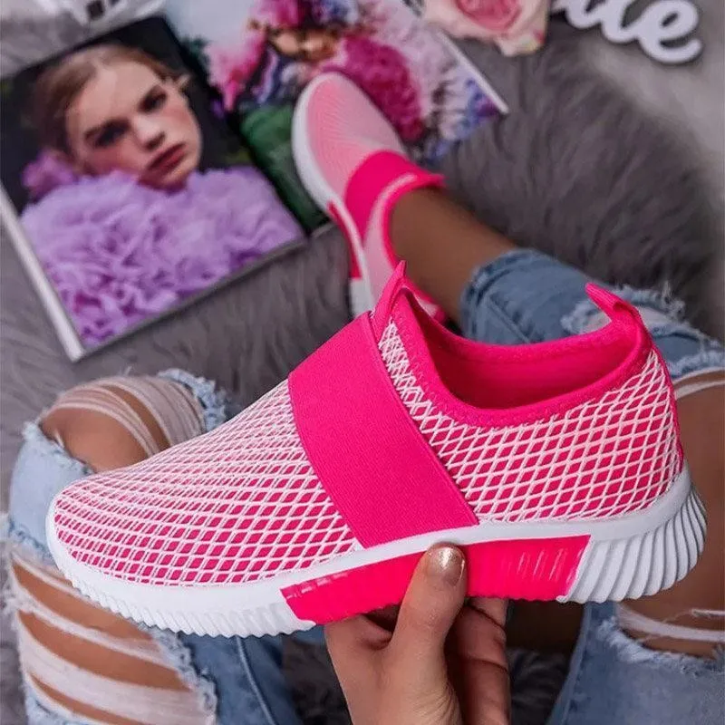

Ladies Custom Sneakers Slip On Flats Loafers Shoes 2021 Fitness Walking Style Shoes High Quality Woven Knit Women's Casual Shoes