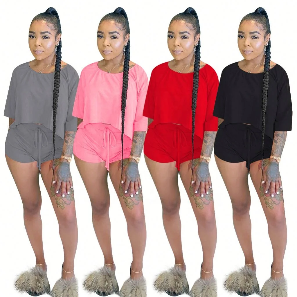 

Hot Selling Women Summer Outfits Stylish Women Tracksuit 2 Piece Short Sets, Picture