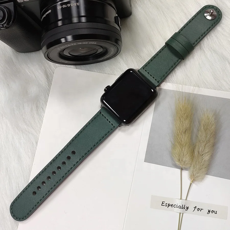 

Eco-Friendly Resistant Microfibre Watch Strap WatchBands For Apple Series 3 4 5 Waterproof Leather Watch Wrist Bracelet