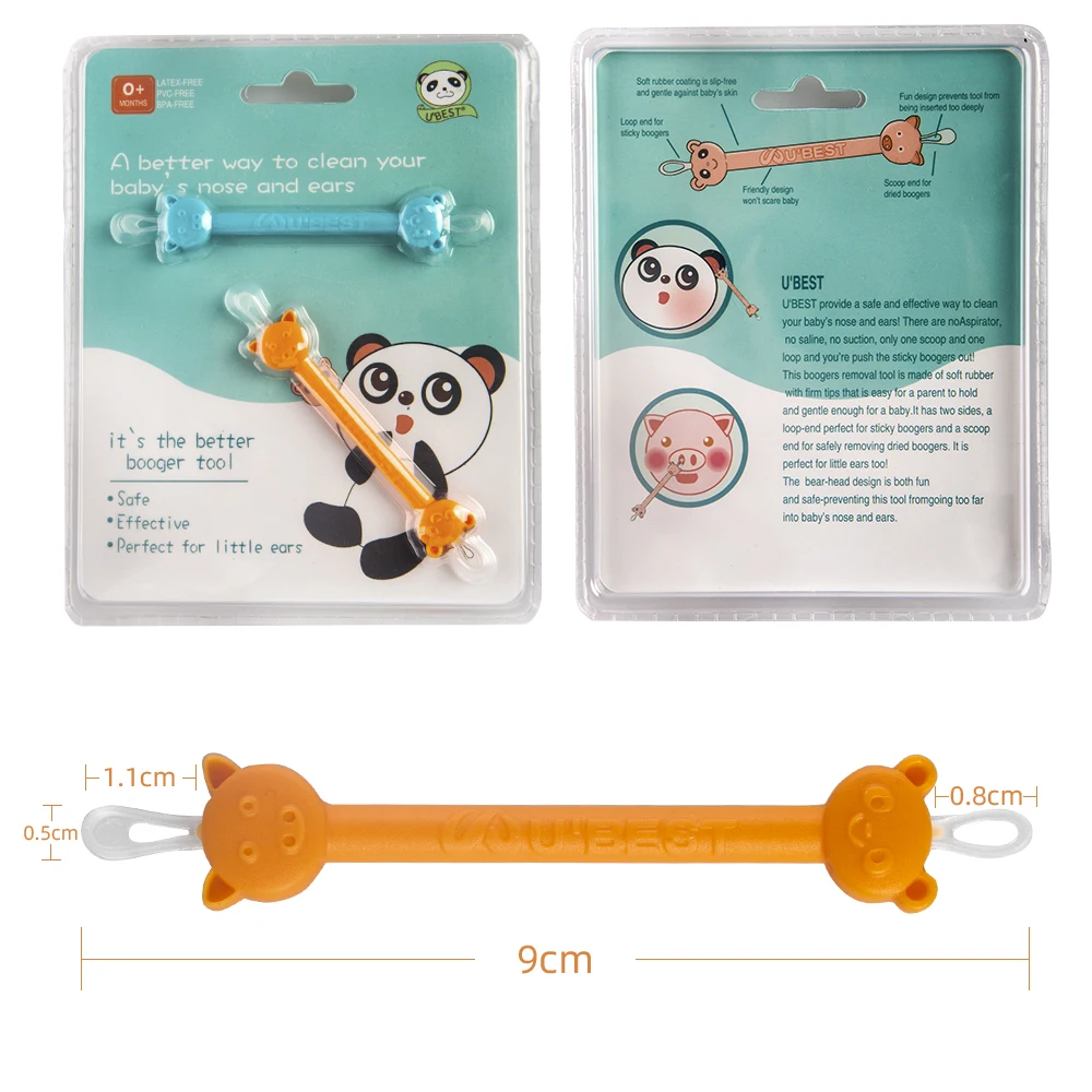 

2022 New Arrive Babies Ears Scoop Boogers Cleaner Stick Silicone Nose and Ear Cleaning stick for baby