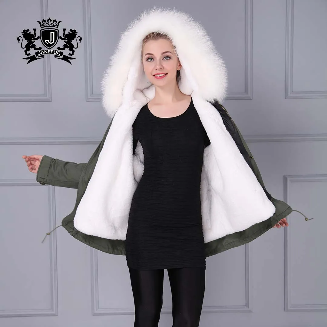 

Wholesale Cheap Faux Fur Lined Parka With Real Raccoon Fur collar Women Fur Parkas Jacket, Customized color