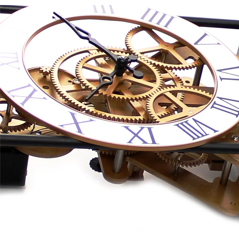 
Roman Numerals Retro Rustic Vintage Big Antique Gear Wall Clock 