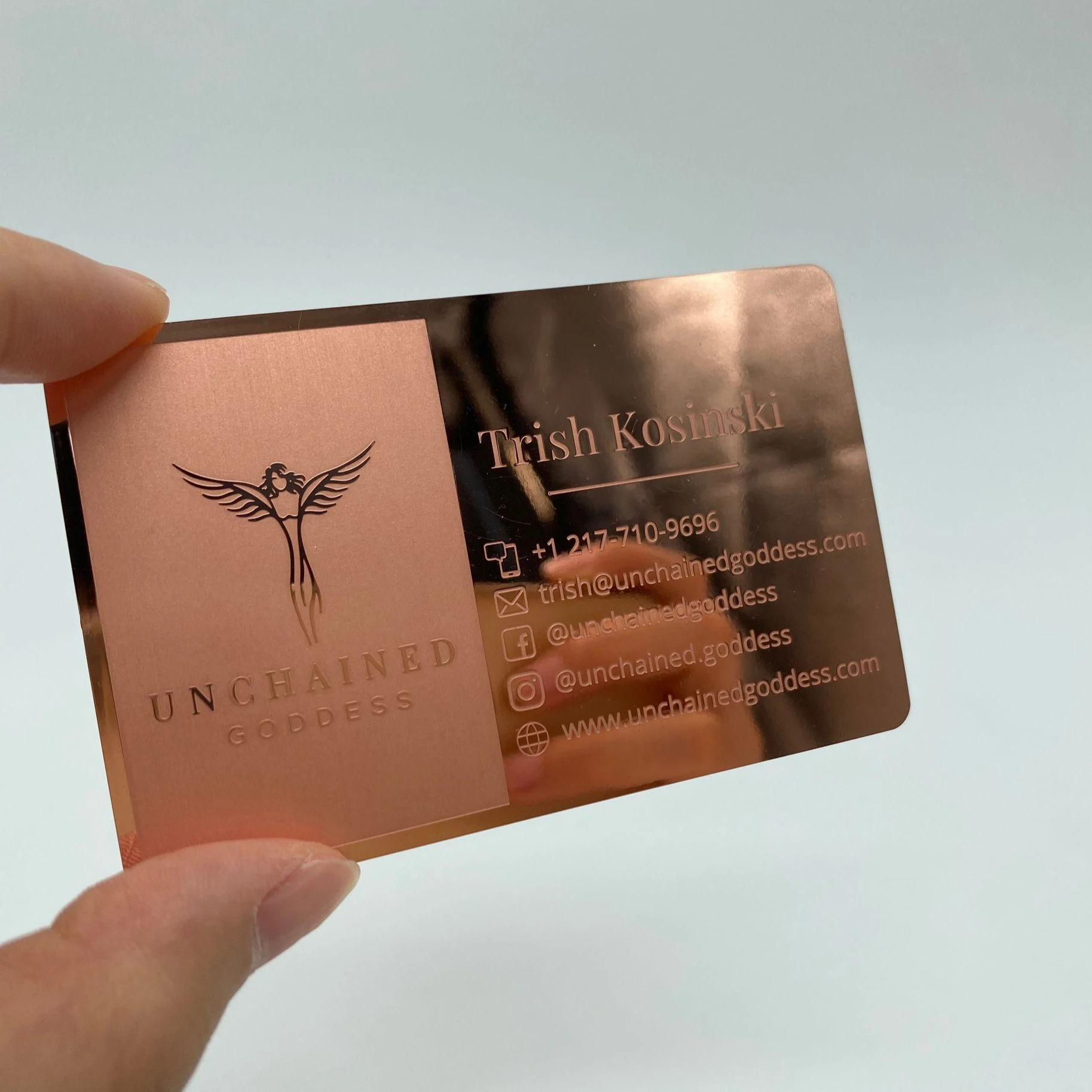 

DU custom made rose gold stainless steel cards, Cmyk color or pantone color