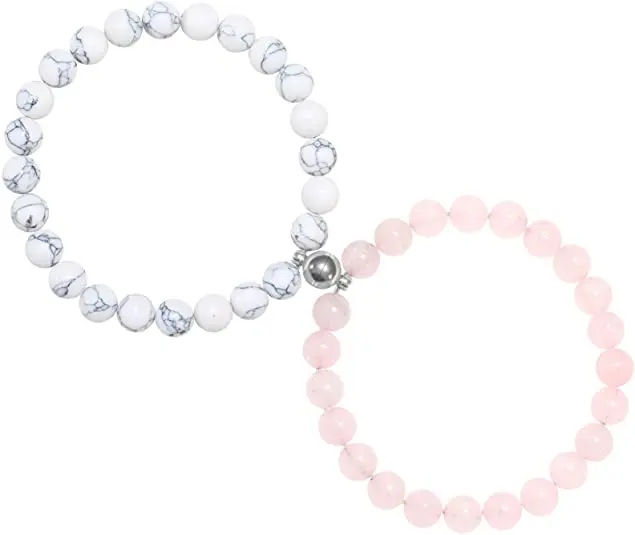 

2 Pieces Couples Bracelets Relationship Matching Bracelets with Mutual Attraction Magnetic Bells Paired Love Friendship Boyfrien