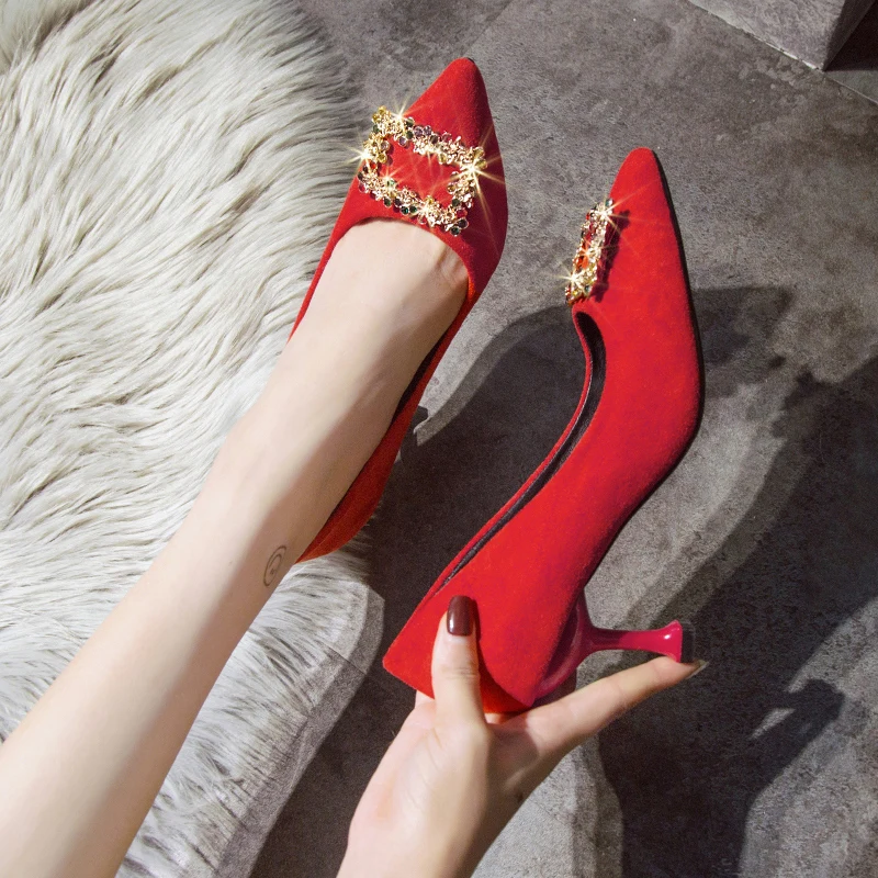 

2021 spring and summer fashion women's pointed high heels Sexy Bridal Shoes