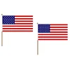 Low price high quality printed China made America hand flag with poles