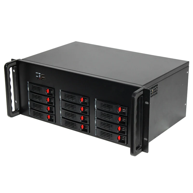 

4U 19inch Rackmount 12bay hotswap server storage case cctv storage server, Black