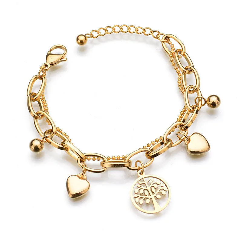 

Fashion Charming Stainless Steel Chain Adjustable Life Tree Bracelet