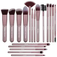 

18 Pcs Champagne Purple Synthetic Cosmetic Brushes kit