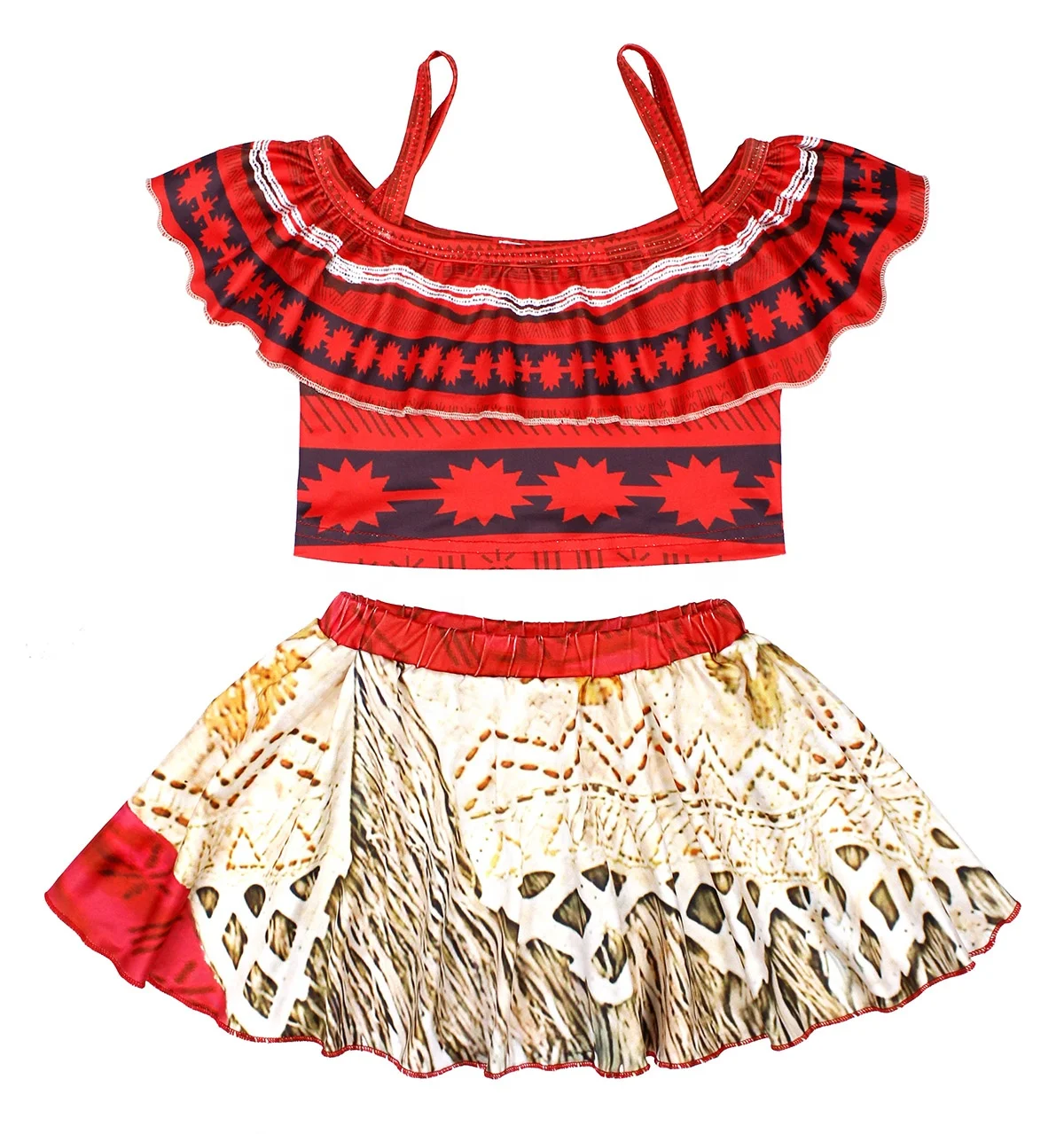 

Sweet Girls Summer 2Pcs Moana Swimsuit Swim Skirt Summer Children Beach Wear Clothing