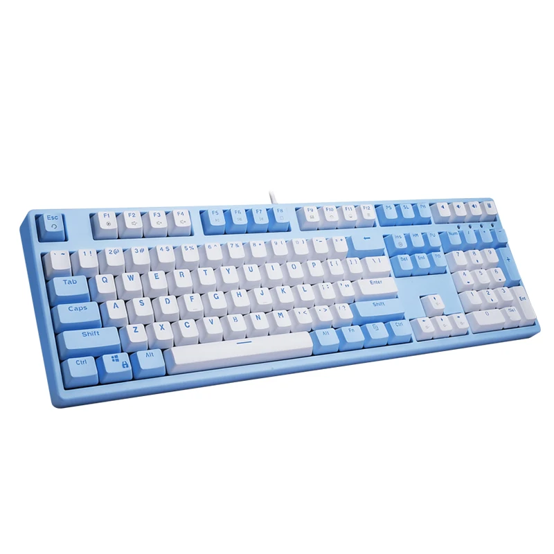 

Free Customized Logo Blue and White 104 Plus 4 Keys 87keys Rainbow Mechanical Tastatur Gamer for Computer Gaming