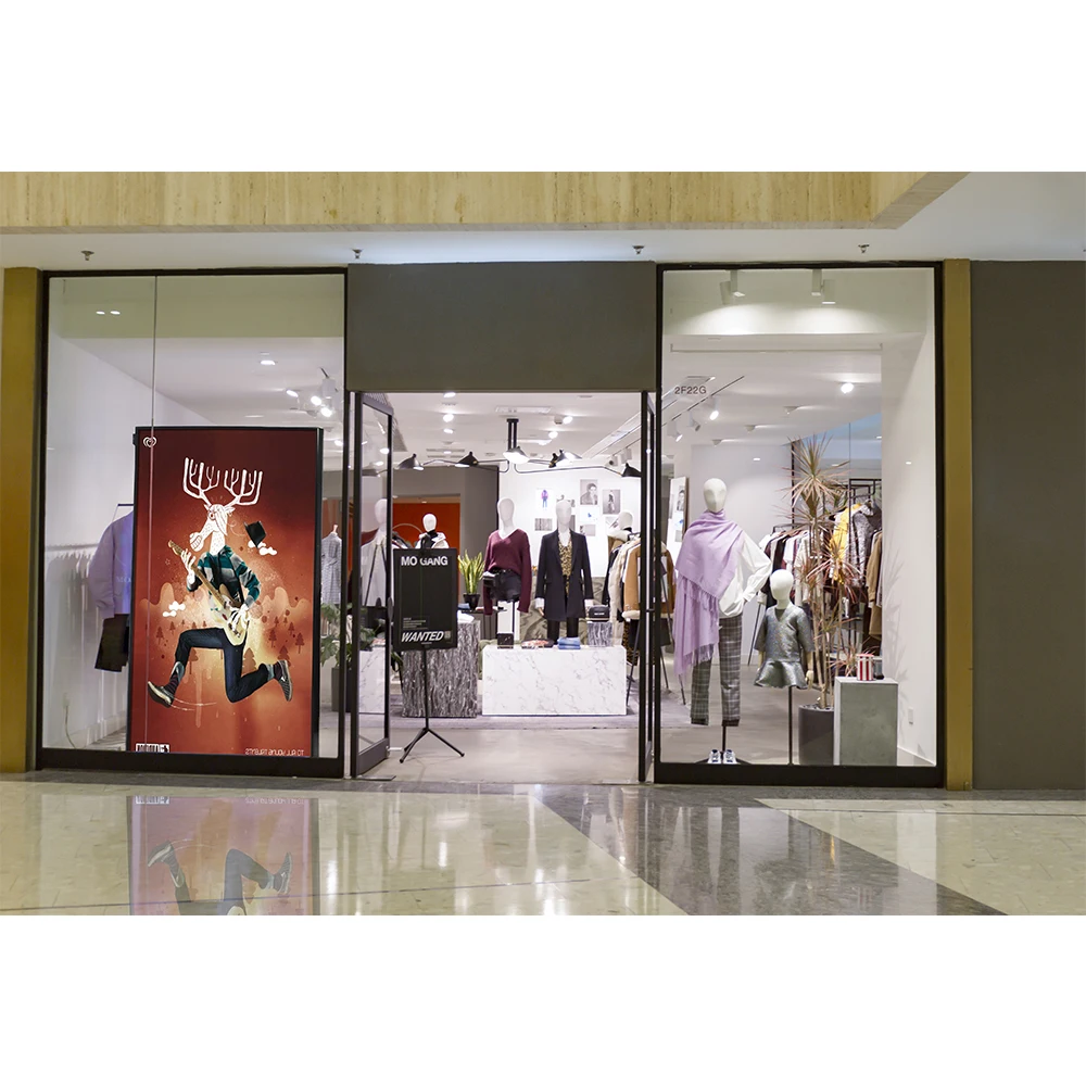 55inch 4K 3000cd  digital window display outdoor signage, indoor digital advertising display, shops along use monitor