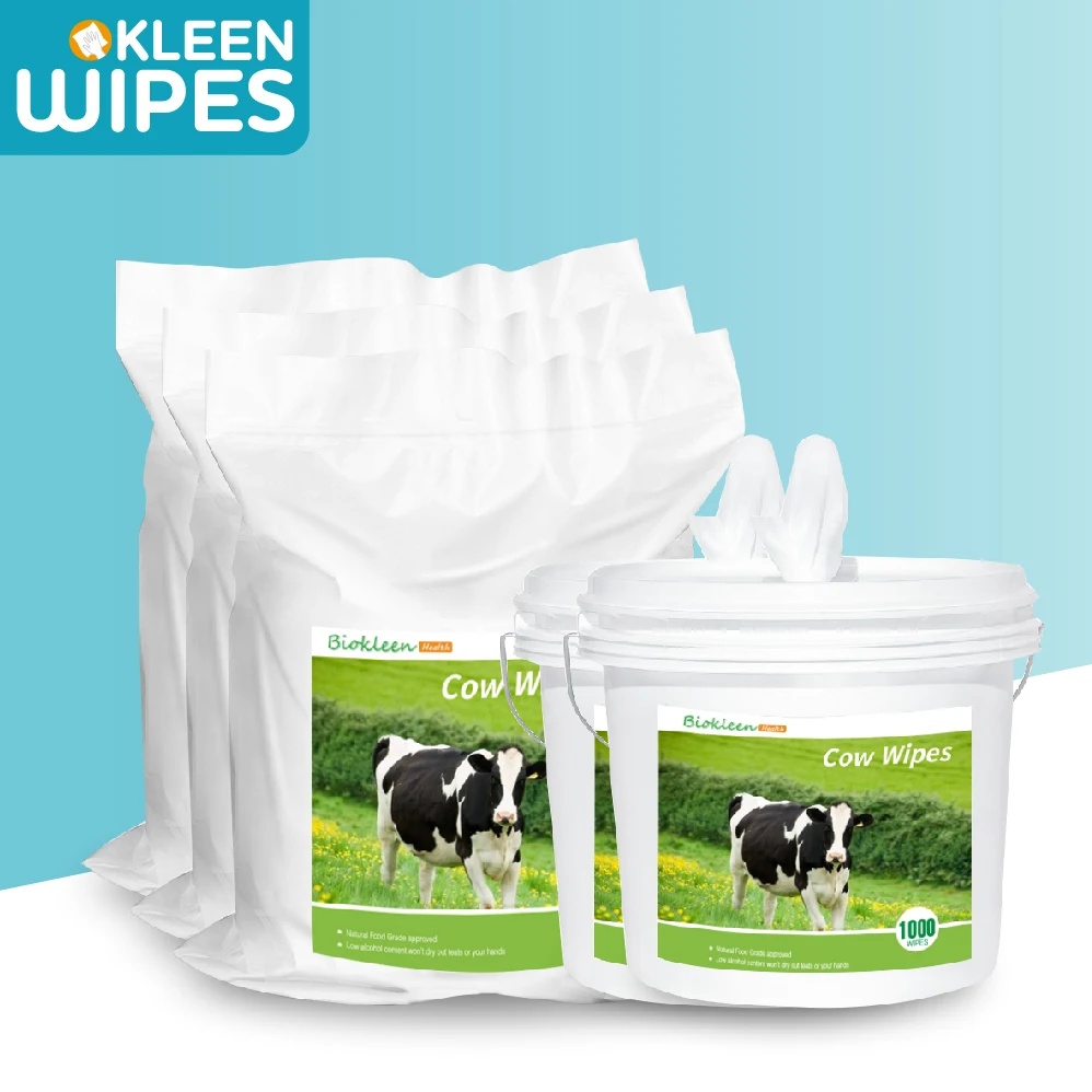 

Biokleen wholesale cow teat wipes goat wet wipes premoistened udder wipes for cows