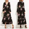 2019 Spring Women's Long Frog Dress Floral Maxi Sleeve Boho Style